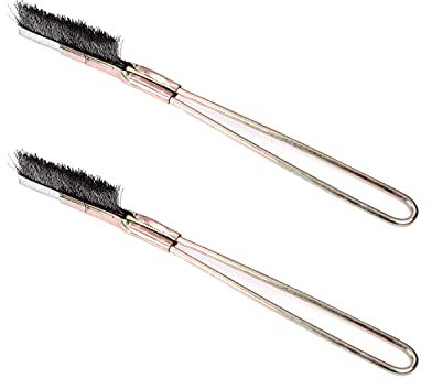 Utoolmart Straight Wire Cutter 2Pcs Metal Handle Yellow Steel Brush Cleaning Wire Metal Brush Cleaning With Hand Labor Decontamination Cleaning