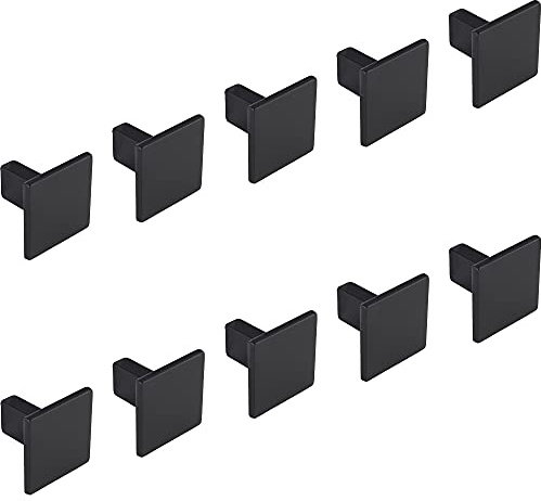 Gedotec Design Möbelknopf schwarz Schrankknopf Antik - Rock | Metall Türknopf eckig | Schubladen-Knopf Ø 30 mm | Kommoden-Knopf Kleider-Schränke & Küche | 10 Stück - Möbel-Knauf Vintage mit Schrauben