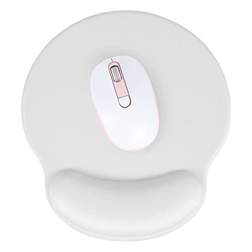 Hsurbtra Mauspad mit Handballenauflage Ergonomisches Wasserdicht Komfort (Elfenbeinweiß, L 25 * 24cm)