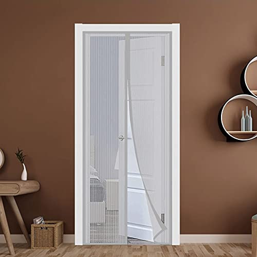WEIZON Fliegengitter Tür Magnet 120 x 195 cm Der Magnetvorhang,für Türen, Ohne Bohren, Balkontür, Einfaches Durchgehen - (Grau)