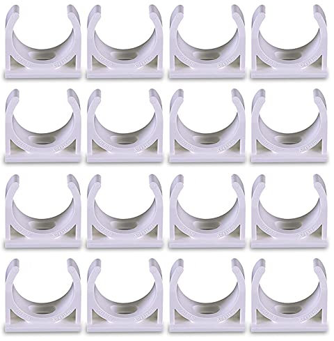 30 Pcs PVC Water Pipe Clamps Clips Push-Fit Fittings Pipe Clips Conduit Fittings for 25mm Pipeline White