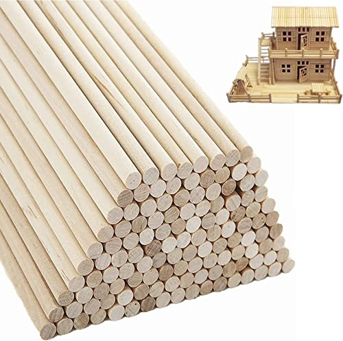 SENENQU - Bastone in legno rotondo, rotondo, 30 cm × 7 mm, 200 pezzi