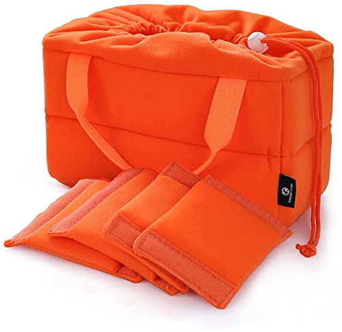 Koolertron Samtige Tasche für DSLR SLR Spiegelreflexkamera – von Velvet – für Sony DSLR Canon Nikon mit Objektiv (Dunkelorange)
