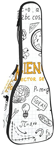 Ukulele väska vetenskap robot klotter ukulele fodral för Sopran Tenor konsert 23 tum 10 mm tjock mjuk vadderad justerbara remmar spelväska