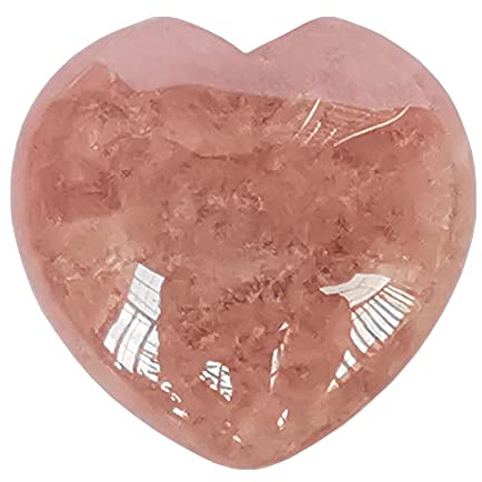 Manekieko La Palma De Cuarzo De Fresa Natural Se Preocupa Por Tallar Piedra De Amor En Forma De CorazónCristal De 40 Mm Y Piedra Terapéutica