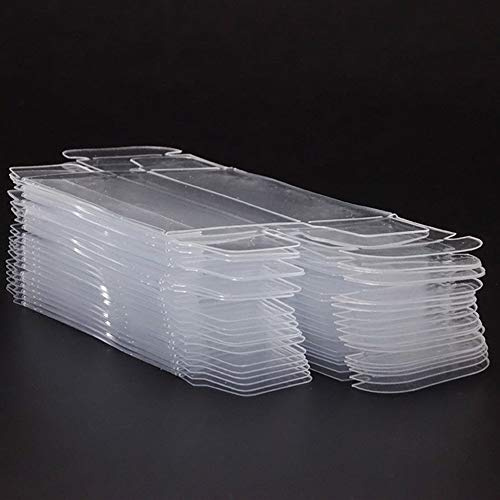 MINGZHE 50 transparente PVC-Spielzeug-Auto-Displayboxen, Maßstab 1:64, Fahrzeugmodell, Vitrine, Organizer-Boxen
