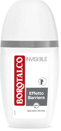 Borotalco, Unsichtbarer Lufterfrischer, grau, alkoholfreie Formel mit Talkum-Barriere-Effekt, fangen und nicht übertragen, 48 Stunden Wirksamkeit, klassischer Duft, 1 Flasche à 40 ml