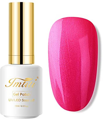 Imtiti Pearl Gel Nail Polish, 1 Pcs 15ml Watermelon red Color Soak Off LED Long-Lasting Nail Gel Polish Nail Art Starter Manicure Salon DIY at Home, 0.5 Fluid Ounces