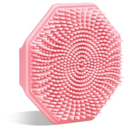 Sud Scrub® Antimicrobial Silicone Face Scrubber, 1 Pack, Gentle Face Exfoliator for Sensitive Skin, Eco Friendly Facial Cleansing Brush, Exfoliating Face Brush for Men and Women (Pink)