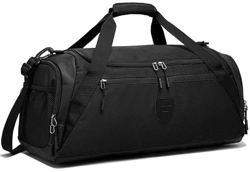 Reisetasche Groß Damen Herren 40L Sporttasche Mit Schuhfach Und Nassfach Wasserfest Handtasche Duffle Bag Für Sport & Reisen Für Männer Und Frauen (schwarz)