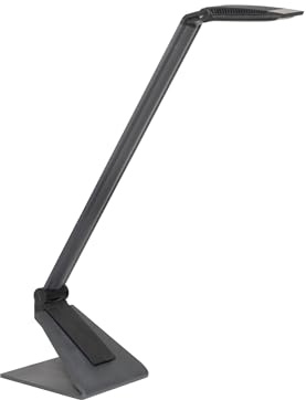 MAUL LED Schreibtischlampe MAULsolaris anthrazit mit Standfuß fürs Büro | flexibel ausrichtbarer Kopf, angenehmes Neutralweiß, sicherer Halt, austauschbare Lichtquelle, schont den Schreibtisch