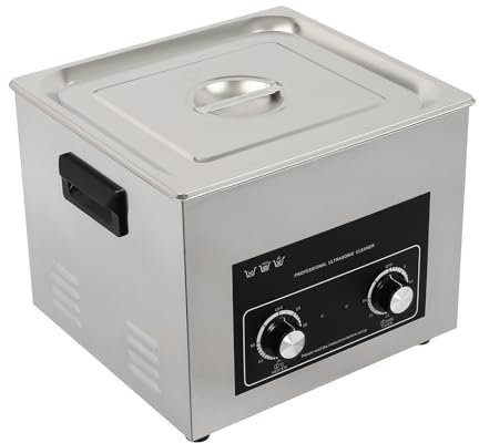 Donened - 15L Ultrasonic Cleaner with Heater and Cleaning Basket, 400W Heating Power Commercial Sonic Cleaner, Ultrasonic Cavitation Machine for Jewelry, Glasses, Dentures, Small Parts ect.