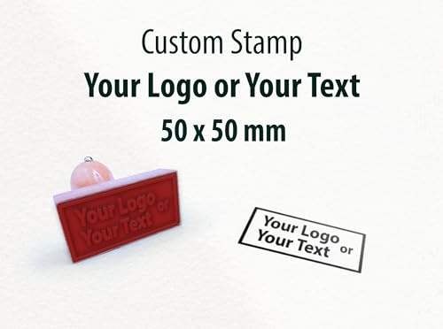 Custom Artwork Stamp, Company Logo, Business Stamp, Address & Name Wood Handle Rubber Stamp (50 * 50mm)