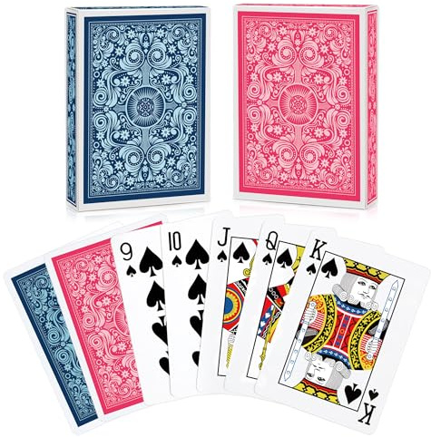 Aomaic Spielkarten,2 Stück Standard Pokerkarten,Designer Profi Spielkarten | Kartendeck Spielkarten,für Familien Kartenspiele Party,Texas Holdem,Poker,Romme,Euchre,Canasta,Pinochle-Kartenspiel
