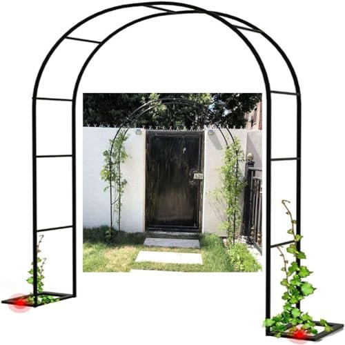 Gartenbogen Torbogen Rankgitter Rosenhilfe Aus Metall, Rosenbogen Stabile Für Außenbereich, Party, Feier, 140x230 180x220 350x220cm, Hochzeitsbogen Langlebig, Schwarz,120x220x40cm