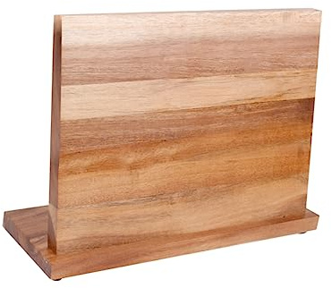 Bloc de Couteaux Magnétique en Bois Marron pour Couteaux de Chef
