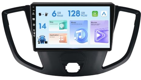 MISONDA 6G+128G- 9 IPS Android 14 Double Din Car Stereo For Ford Transit 2015-2018 - Wireless CarPlay/Android Auto/DSP - Camera & MIC - SWC BT DAB RDS