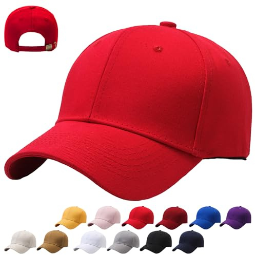 CWENDANER Unisex Baseballkappe, 100% Baumwolle, Baseballkappe Sonnenschutz Cap, Einheitsgröße, Sonnenmütze, Verstellbar Schildmütze Für Sport Reisen Drauße, Einfarbig
