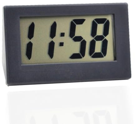 Small Digital Travel Clock,Digital Clock Battery Powered Only,Small Digi-tal C-lock,No Tick Electric Clock Desk C-lock,Led Digi-tal Electronic Cl-ock,Bedside Clocks,Bedroom Clo-ck,Mini Cl-ock(Black)