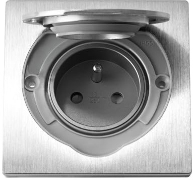 MIRATIC Prise Exterieure Etanche Prise Electrique Hermétique de Type E Installation dans Boîte Mural Ø65 mm Protection IP55