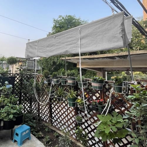 Tenda avvolgibile avvolgibile con kit di montaggio, impermeabile, per patio, pergola e casa in vetro (larghezza 1 x lunghezza 15 m)