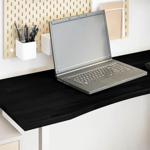 QJBSAVVA Schreibtischplatte 120x50x2,5 cm Massiv Eiche Dunkelbraun Tischplatte mit robuster Holzplatte Modernes Design Langlebig, für Büro Küche Wohnzimmer Esstisch DIY