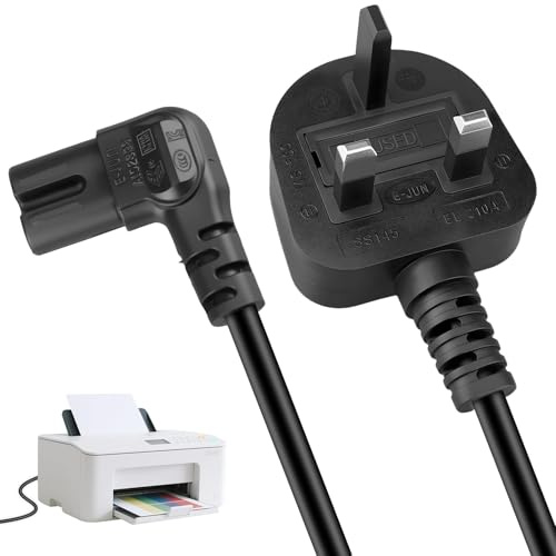 Power Cable 3M Compatible with Samsumg TV, Figure 8 Power Lead Right Angle 2-Pin 90 Degree IEC C7 Universal UK Plug Power Cable for PS5 Xbox Series X S LG Sony TVs Smart LED Samsung (Black)