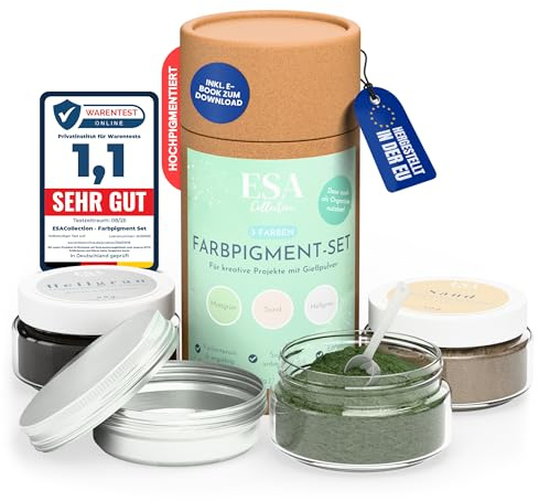Farbpigmente für Gießpulver I 3 Farben Mintgrün, Sand, Hellgrau á 50g Set I farbintensiv, leicht dosieren, ungiftig I Epoxidfarben kompatibel für Gießpulver von keracraft, keraflott, rayher, KUPI