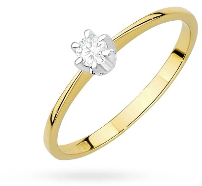 MARKO Verlobungsring Damen Gold 585 Echtgold – Labor Diamant Solitär Ring – 14 Karat Goldring Damen, Diamantring, Goldschmuck Damen 585 Echtgold
