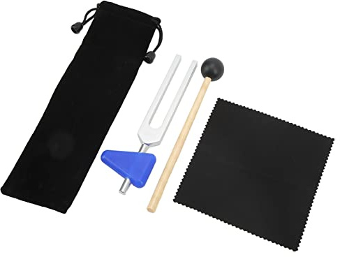 POENVFPO Yoga Stämgaffel, 528Hz Vibrationsavspänning Lättviktsbärbar Stämgaffelsats med Rostfritt Stål och trä, för Yogameditationsavkoppling (528Hz)