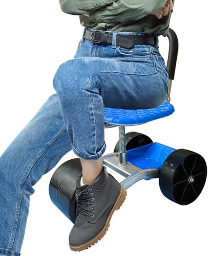 Carrello Da Giardino Con Sedile Rotolante | 360° Girevole, Altezza Regolabile | Sedia per Giardinaggio con Ruote | Rotazione 360° per Diserbo all'aperto, Lavori in cortile, Campeggio, Sgabello carrell