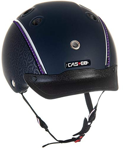 Casco Kinder Reithelm CHOICE blau metallic S (52-56cm) + MyStyle Wechselstreifen lila reflex
