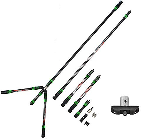 SHARROW Bogenschießen Bogen Stabilisator Stange 30 Abnehmbare Stabilisierer System Balance Bar Stabilisator Verlängerungsstange Komplett System für Compound Recurve Bogen(Grün)