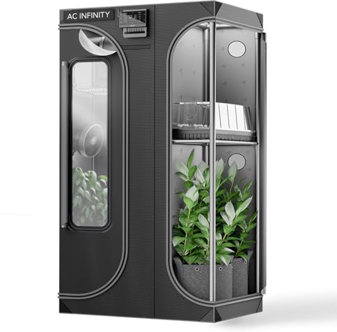 AC Infinity CLOUDLAB 632D, 90x60x180cm Tienda de campaña 2 en 1, con Postes más Gruesos de 2,5cm, Lona Mylar de Diamante 2000D, Soporte Controlador para Cultivo hidropónico Interior