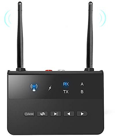RSGK Adattatore di Ricezione E Trasmissione Bluetooth, Adattatore Audio Bluetooth a Bassa Latenza AptX, Adattatore Audio Bluetooth 5.0 a Bassa Latenza per TV, PC, Auto, Impianto Stereo Domestico