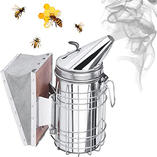 ZONSUSE Edelstahl Bee Hive Smoker,Imker Smoker,Bienen Raucher,Imkereibedarf,Bienentechnik Smoker,Werkzeuge Zubehör zur Bienenzucht,Imkereiausrüstung for Bienen Volk