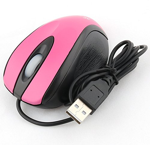Ruilogod Optical Gaming Mouse rosa Notebook PC portatile LED ha fissato 800DPI USB