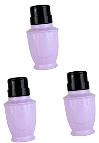 Beatifufu 3stücke Nagellackentferner Flasche Mit Druckpumpenfunktion Leere Nachfüllbare Kunststoffflasche Für Alkohol Und Make-up Entferner Tragbarer Auslaufsicherer Spender