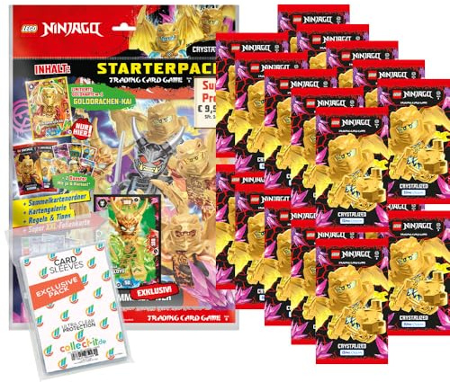 Bundle mit Blue Ocean Lego Ninjago Serie 8 Trading Cards - 1 Starter + 20 Booster + Exklusive Collect-it Hüllen