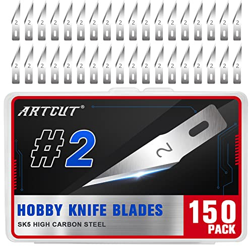 Artcut 150 Lame Scalpel, # 2 Lame De Rechange Pour Scalpel, Scalpel Chirurgical, Cutter De PréCision, Scalpel Pedicure - Bistouri Chirurgical Lame Dans La BoîTe De Rangement