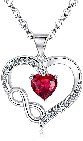Tusuzik Regalo Día de la Madre Collar Infinito Plata de Ley 925 Colgante Corazón Joyería Mujer Regalo Mama