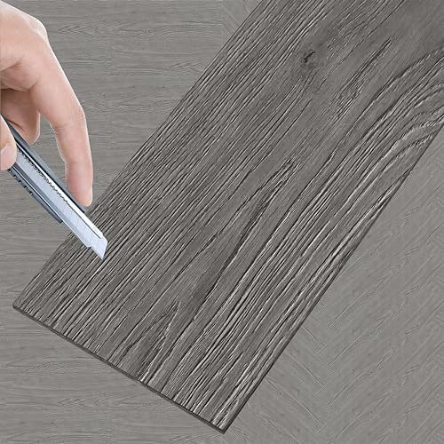 NAIZY 18pcs PVC Bodenbelag 91,44cm x 15,24cm x 2mm Vinylboden Selbstklebend Dekors Wählbar Laminatboden Rutschfeste Wasserdicht Schneidbar Klebevinyl, Typ 1817-9 (2,5 m²)