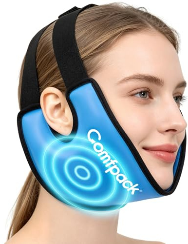Comfpack Weisheitszähne Eisbeutel Kopfwickel mit Ear Hole Design, Soft Face Ice Pack Reusable Gel Hot Cold Therapy, Jaw Ice Pack für TMJ Pain Relief, Tonsillektomie, Oral Surgery, Face Swelling