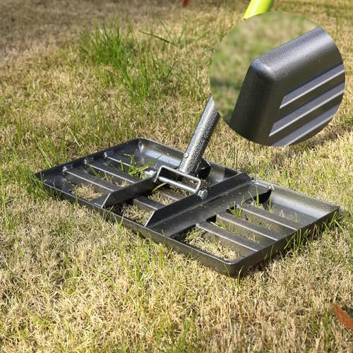 Lawn Leveling Rake, Heavy Duty Levelawn Tool for Garden Level Soil or Dirt Ground Surfaces Easily, 17” x 10” Ground Plate, Steel Handle Length is 50 inch