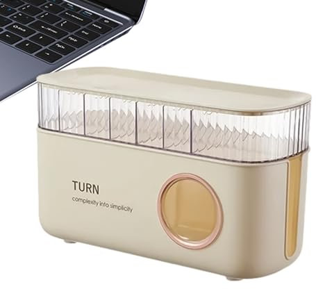 Whrcy Kabelaufbewahrungsbox, Kabelaufbewahrung mit Deckel, Kabelaufbewahrung in Schichten, Kabelbox für Büro, wasserdichte Kabelbox