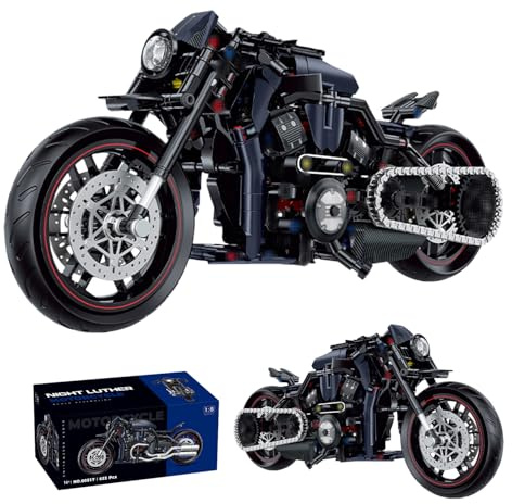 Pasyru Technik Motorrad Bausteine, 623 Teile 1:8 Klemmbausteine Technik Supermotorrad, Rennen Motorrad Konstruktionsspielzeug Kompatibel mit Lgo