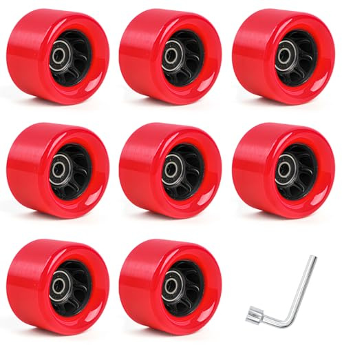 DYHQQ 8Er-Pack Rollschuhräder Mit Lagern Inline-Skate-Ersatzräder Verschleißfeste PU-Räder Für Zweireihiges Skaten, 42mm x 62mm 92A