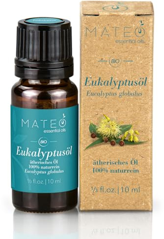 MateoEssentialOils – 100% Reines Eukalyptusöl – Natürlich & Erfrischend – Ideal für Aromatherapie, Raumduft, Hautpflege & Diffuser – Eukalyptus - 10 ml.