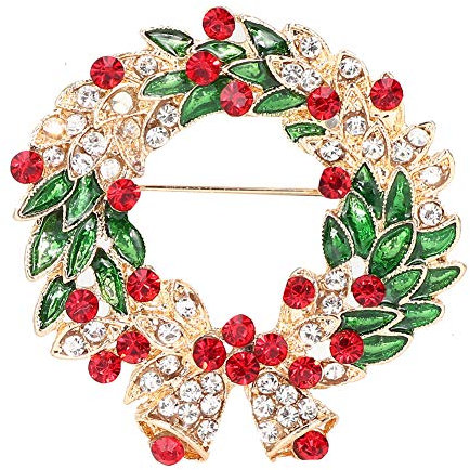 2 Stück Runde Form -Brosche Im Weihnachtlichen Stil, Legierung, Kragennadel, Kleidungszubehör, Schmuck, Eleganter Anhänger, Kleid-Accessoires, Schmuck, Ansteckblume,