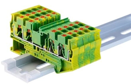 10 pezzi PT4-QUATTRO-PE Din Rail morsetti di terra morsettiera passante a molla collegamento filo conduttore